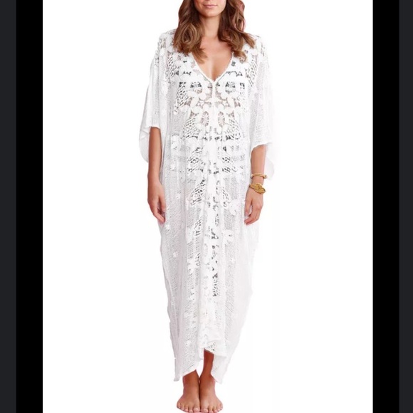 MIGUELINA Pure White Caftan Lace Dress M - www.joarbit.com MIGUELINA Pure White Caftan Lace Dress M - www.joarbit.com